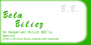 bela bilicz business card